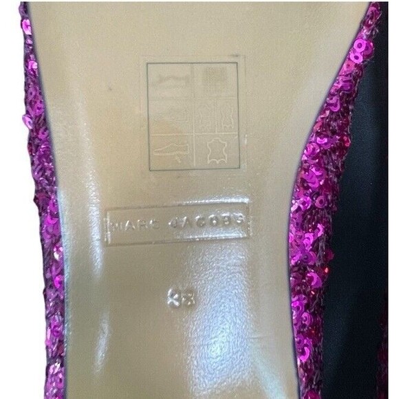 Marc Jacobs Sequins Interlock Bow Leather Ballet Flats Formal Chic EU38 US8 NEW - Picture 10 of 14
